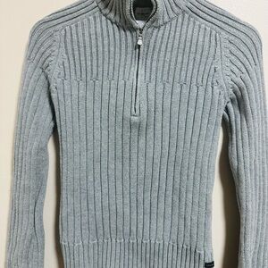 Calvin Klein Jeans Light Gray Zip-Up Sweater